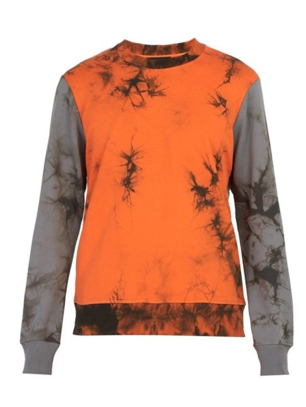 Helmut Lang Multicolor Tie Dye Pullover Sweatshirt Orange Large
